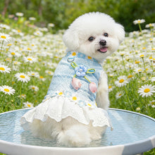 Load image into Gallery viewer, Summer Floral Printed Mesh Lace Pet Dress With Bow Cute Flower Puppy Kitty Costume Clothes For Small Dogs Cats
