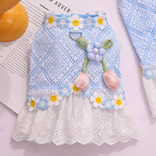 Load image into Gallery viewer, Summer Floral Printed Mesh Lace Pet Dress With Bow Cute Flower Puppy Kitty Costume Clothes For Small Dogs Cats

