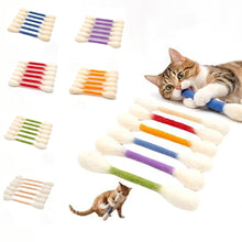 Load image into Gallery viewer, 6Pcs Giant Cotton Swab Shaped Catnip Cat Toy Durable Chewing Teething Dental Rope Interactive Kitten Play Accessory
