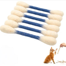 Load image into Gallery viewer, 6Pcs Giant Cotton Swab Shaped Catnip Cat Toy Durable Chewing Teething Dental Rope Interactive Kitten Play Accessory
