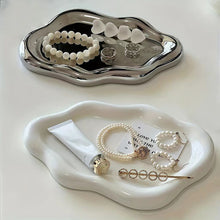 Load image into Gallery viewer, Cloud Shaped Electroplated Plastic Jewelry Tray Rings Earrings Storage Display Plate Bedroom Decor Photo Prop For Women
