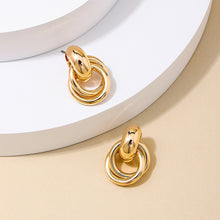 Load image into Gallery viewer, Stainless Steel Knot Hoop Drop Earrings Multi-Layer Round Twist Earrings Gold Silver Punk Daily Jewelry Gift For Women
