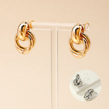 Load image into Gallery viewer, Stainless Steel Knot Hoop Drop Earrings Multi-Layer Round Twist Earrings Gold Silver Punk Daily Jewelry Gift For Women
