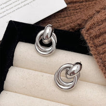Load image into Gallery viewer, Stainless Steel Knot Hoop Drop Earrings Multi-Layer Round Twist Earrings Gold Silver Punk Daily Jewelry Gift For Women
