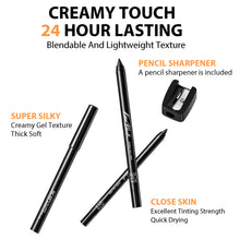 Load image into Gallery viewer, Durable Black Eyeliner Glue Pen Waterproof Non Smudging Non Fading Beginner Cosmetic Eyeliner Gel Pen with Pencil Sharpener
