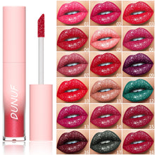 Load image into Gallery viewer, 18 Colors Waterproof Diamond Shimmer Glitter Lip Gloss Matte Glitter Liquid Lipstick Diamond Pearl Color Lip Gloss Sexy Make Up

