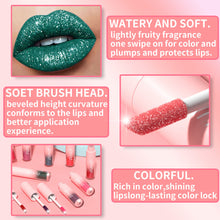 Load image into Gallery viewer, 18 Colors Waterproof Diamond Shimmer Glitter Lip Gloss Matte Glitter Liquid Lipstick Diamond Pearl Color Lip Gloss Sexy Make Up
