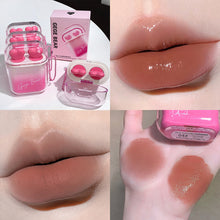Load image into Gallery viewer, 2pcs/set Cute Water Gloss Velvet Matte Lip Glaze Waterproof Combination Mirror Matte Headphone Shaped Pendant Lipstick
