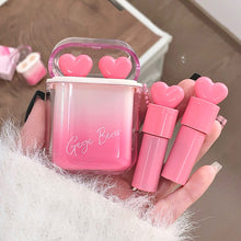 Load image into Gallery viewer, 2pcs/set Cute Water Gloss Velvet Matte Lip Glaze Waterproof Combination Mirror Matte Headphone Shaped Pendant Lipstick
