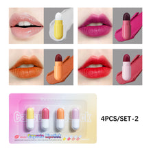 Load image into Gallery viewer, 6pcs/set Mini Cute Capsule Waterproof Lipstick Set Lip Balm Moisturizing Non-stick Cup Carry Pill Lipstick Lips Makeup Cosmetic
