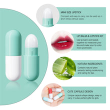 Load image into Gallery viewer, 6pcs/set Mini Cute Capsule Waterproof Lipstick Set Lip Balm Moisturizing Non-stick Cup Carry Pill Lipstick Lips Makeup Cosmetic
