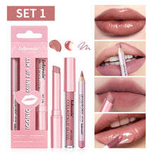 Load image into Gallery viewer, 3pcs/set Waterproof Long Lasting Matte Black Lipstick Set Velvet Liquid Lip Gloss Lip Liner Set Red Stain Makeup Cosmetic
