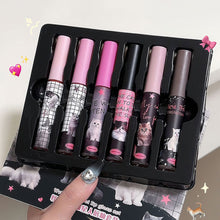 Load image into Gallery viewer, 6Pcs/set Cute Cat Mirror Water Lip Gloss Set Red Tint for Lips Makeup Long Lasting Glass Lip Glaze Waterproof Lipstick Kit
