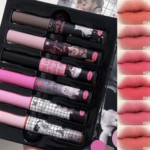 Load image into Gallery viewer, 6Pcs/set Cute Cat Mirror Water Lip Gloss Set Red Tint for Lips Makeup Long Lasting Glass Lip Glaze Waterproof Lipstick Kit
