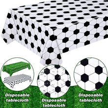 Load image into Gallery viewer, 137*183CM/137*274CM Disposable Soccer Tablecloth PE Material Waterproof Oil-Proof Easy Clean For Soccer Theme Party Decorations

