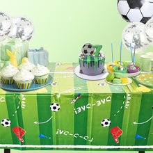 Load image into Gallery viewer, 137*183CM/137*274CM Disposable Soccer Tablecloth PE Material Waterproof Oil-Proof Easy Clean For Soccer Theme Party Decorations
