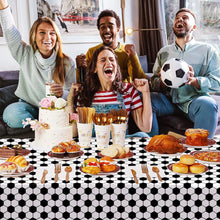 Load image into Gallery viewer, 137*183CM/137*274CM Disposable Soccer Tablecloth PE Material Waterproof Oil-Proof Easy Clean For Soccer Theme Party Decorations

