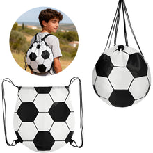 Load image into Gallery viewer, Football Pattern Drawstring Backpack Multifunctional 210D Polyester Storage Bag For Marathons And Outdoor Sports
