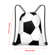 Load image into Gallery viewer, Football Pattern Drawstring Backpack Multifunctional 210D Polyester Storage Bag For Marathons And Outdoor Sports
