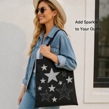 Load image into Gallery viewer, 4Pcs Glitter Rhinestone Star Iron On Patches Mixed Size Hotfix Appliques for Clothing Shoes DIY Decoration
