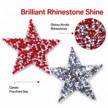 Load image into Gallery viewer, Pentagram Shaped Rhinestone Iron On Patches Clothing Appliques DIY Handmade Sewing Craft Accessories
