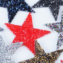 Load image into Gallery viewer, Pentagram Shaped Rhinestone Iron On Patches Clothing Appliques DIY Handmade Sewing Craft Accessories
