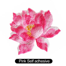 Load image into Gallery viewer, 1Pc Lotus Flower Patch Embroidery Patch On Applique for Clothes Cheongsam Wedding Dress Bag DIY Decor
