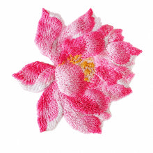Load image into Gallery viewer, 1Pc Lotus Flower Patch Embroidery Patch On Applique for Clothes Cheongsam Wedding Dress Bag DIY Decor
