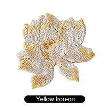 Load image into Gallery viewer, 1Pc Lotus Flower Patch Embroidery Patch On Applique for Clothes Cheongsam Wedding Dress Bag DIY Decor
