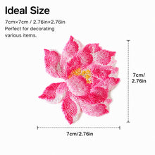 Load image into Gallery viewer, 1Pc Lotus Flower Patch Embroidery Patch On Applique for Clothes Cheongsam Wedding Dress Bag DIY Decor
