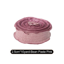 Load image into Gallery viewer, New 10 Yards 2.5cm Edge Fishtail Chiffon Ribbon for Gift Wrapping Bouquet Packaging &amp; Daily DIY Decoration
