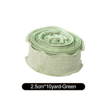 Load image into Gallery viewer, New 10 Yards 2.5cm Edge Fishtail Chiffon Ribbon for Gift Wrapping Bouquet Packaging &amp; Daily DIY Decoration
