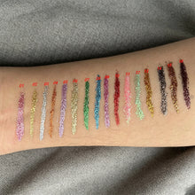 Load image into Gallery viewer, Colorful Glitter Eyeliner Waterproof Shiny Liquid Eye Liner Sparkle Metallic Pearl Neon Colors Vibrant Eye Makeup Party Rave Festival
