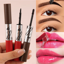 Load image into Gallery viewer, 2 in 1 Peel Off Eyebrow Tint &amp; Lip Stain Kit Double Head Eyebrow Gel Tint Lipstick Waterproof Long Lasting Peelable Makeup Set
