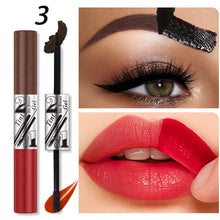 Load image into Gallery viewer, 2 in 1 Peel Off Eyebrow Tint &amp; Lip Stain Kit Double Head Eyebrow Gel Tint Lipstick Waterproof Long Lasting Peelable Makeup Set
