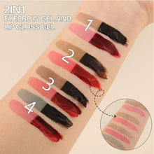 Load image into Gallery viewer, 2 in 1 Peel Off Eyebrow Tint &amp; Lip Stain Kit Double Head Eyebrow Gel Tint Lipstick Waterproof Long Lasting Peelable Makeup Set
