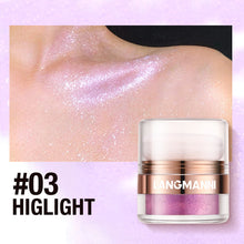 Load image into Gallery viewer, Glitter Highlighter Powder Diamond High Gloss Makeup Face Body Pearlescent Highlighter for Cheeks Shoulders Collarbone Party Makeup
