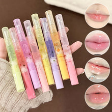 Load image into Gallery viewer, Cute Pink Lip Gloss Hydrating Non Sticky Fruit Flavor Strawberry Peach Shiny Moisturizing Lip Balm Mirror Gloss Lip Oil Makeup
