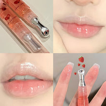 Load image into Gallery viewer, Cute Pink Lip Gloss Hydrating Non Sticky Fruit Flavor Strawberry Peach Shiny Moisturizing Lip Balm Mirror Gloss Lip Oil Makeup
