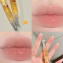 Load image into Gallery viewer, Cute Pink Lip Gloss Hydrating Non Sticky Fruit Flavor Strawberry Peach Shiny Moisturizing Lip Balm Mirror Gloss Lip Oil Makeup
