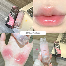 Load image into Gallery viewer, Bowknot Black Pink Mirror Lip Gloss Non-Cup Staining Long-Lasting Hydrating Brightening Water Gloss Lipstick Makeup Cosmetic
