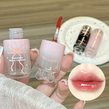 Load image into Gallery viewer, Bowknot Black Pink Mirror Lip Gloss Non-Cup Staining Long-Lasting Hydrating Brightening Water Gloss Lipstick Makeup Cosmetic
