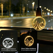 Load image into Gallery viewer, Retro Car Rearview Mirror LED Night Light Pendant Mountain Snow Mountain Acrylic Interior Decor Soft Atmosphere Ambient Lamp

