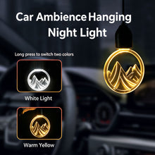 Load image into Gallery viewer, Retro Car Rearview Mirror LED Night Light Pendant Mountain Snow Mountain Acrylic Interior Decor Soft Atmosphere Ambient Lamp

