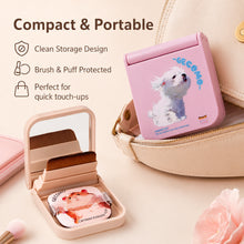 Load image into Gallery viewer, Creative Traceless Soft Brush Puff Set Ultra-thin Portable with Built-in Puff Mirror Flawless Base Foundation Makeup Brush
