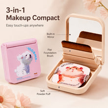 Load image into Gallery viewer, Creative Traceless Soft Brush Puff Set Ultra-thin Portable with Built-in Puff Mirror Flawless Base Foundation Makeup Brush
