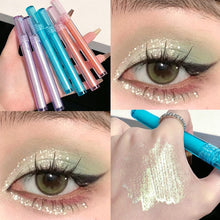 Load image into Gallery viewer, Glitter Highlighter Pearlescent Liquid Eyeshadow Shimmer Sequins Glitter Lying Silkworm Liquid High Gloss Eye Shadow Cosmetics
