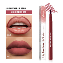 Load image into Gallery viewer, Smooth Color Juice Lip Stain Brush Tip Liquid Lip Liner Long Lasting Waterproof High Pigment Matte Nude Lip Contour Pen Makeup
