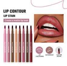 Load image into Gallery viewer, Smooth Color Juice Lip Stain Brush Tip Liquid Lip Liner Long Lasting Waterproof High Pigment Matte Nude Lip Contour Pen Makeup
