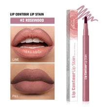 Load image into Gallery viewer, Smooth Color Juice Lip Stain Brush Tip Liquid Lip Liner Long Lasting Waterproof High Pigment Matte Nude Lip Contour Pen Makeup
